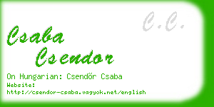 csaba csendor business card